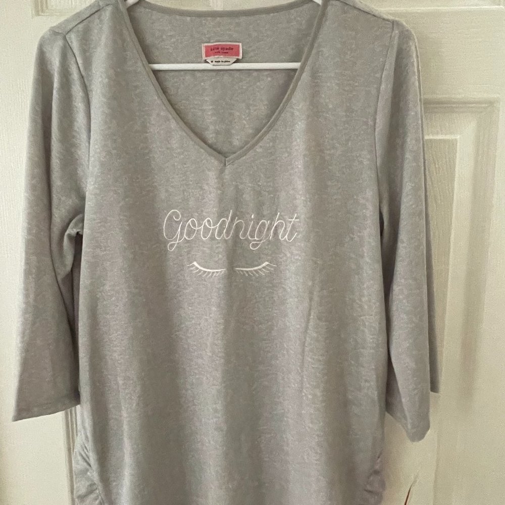 NWT Kate Spade Gray Loungewear Pajama Top Size M